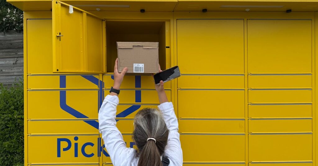 宅配買取の流れをステップごとに説明するイラスト。申し込み、梱包、発送、入金までの流れが一目でわかる。